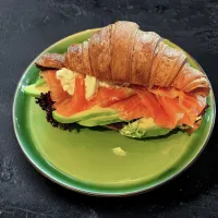 Trout and avocado croissant