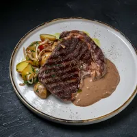 Ribye steak whis mini potatoes