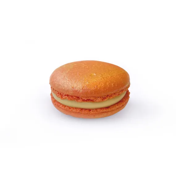 Macaroon with Passion fruit - red orange
